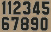 1 1/2" Block Style Black outlined in silver One Pair (left and Right Side)